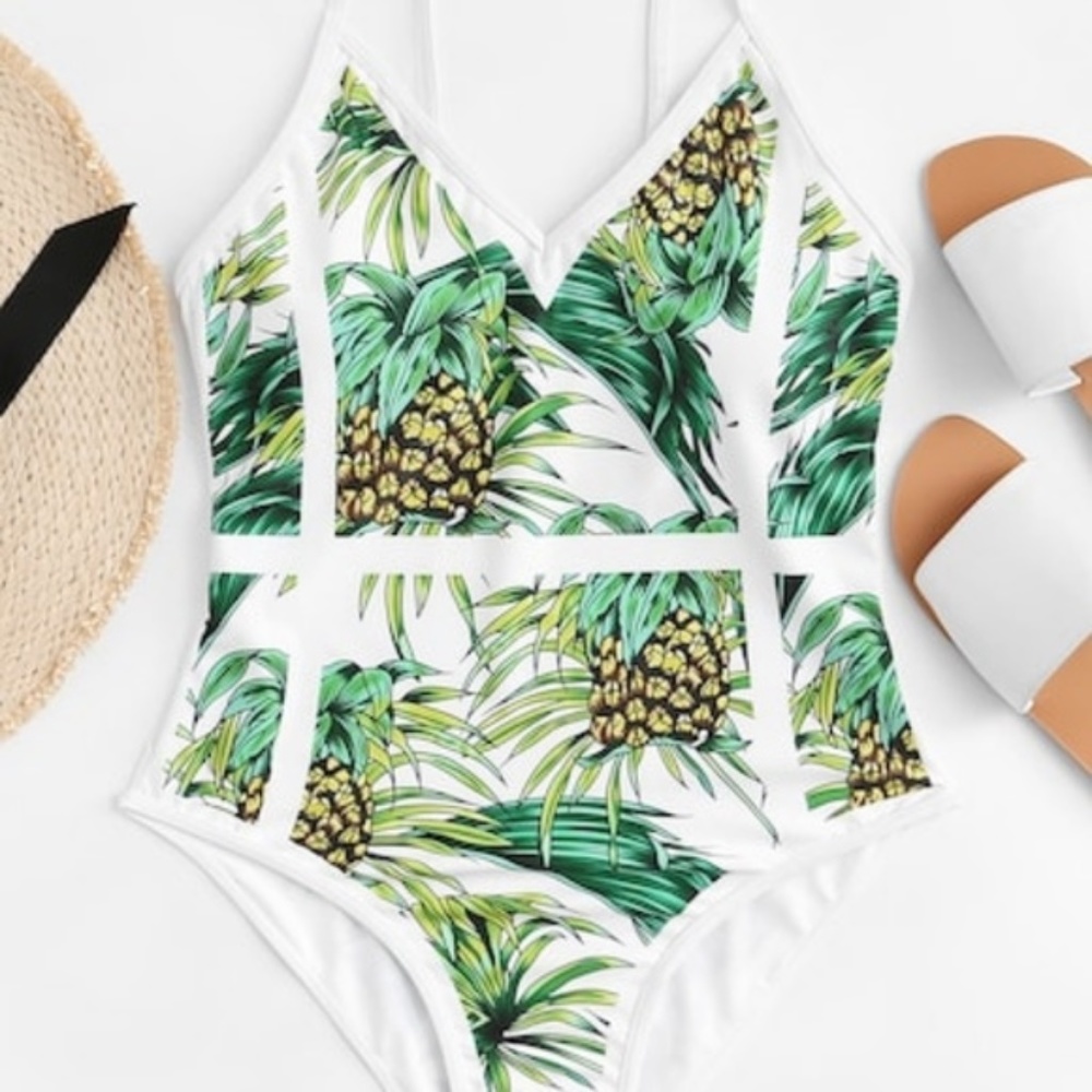 Cute pineapple printed swimsuit